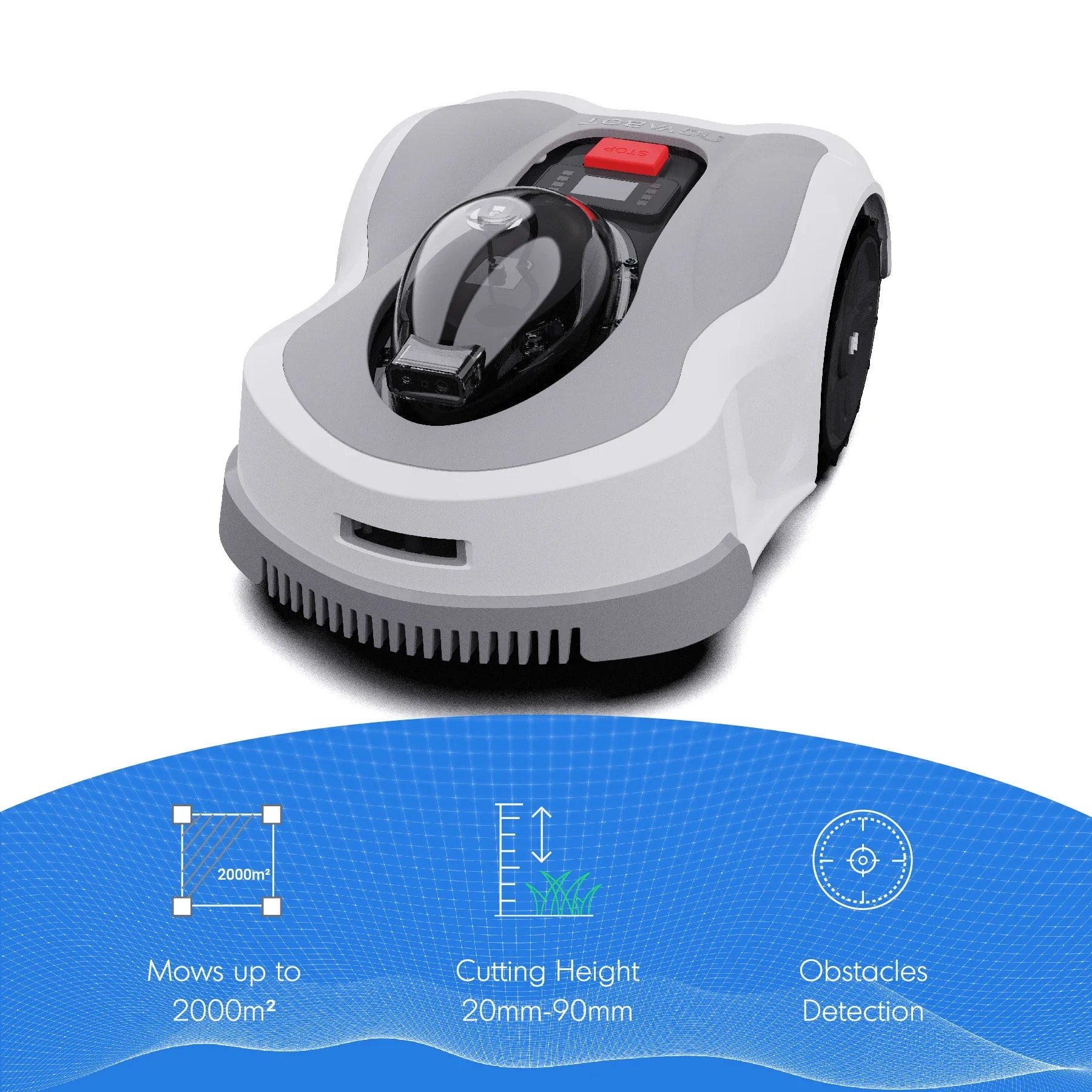 NOVABOT 1600W Smart  Lawnmower Cordless Rechargeable ic Grass Cutter Remote Control Industrial Garden Grass Box