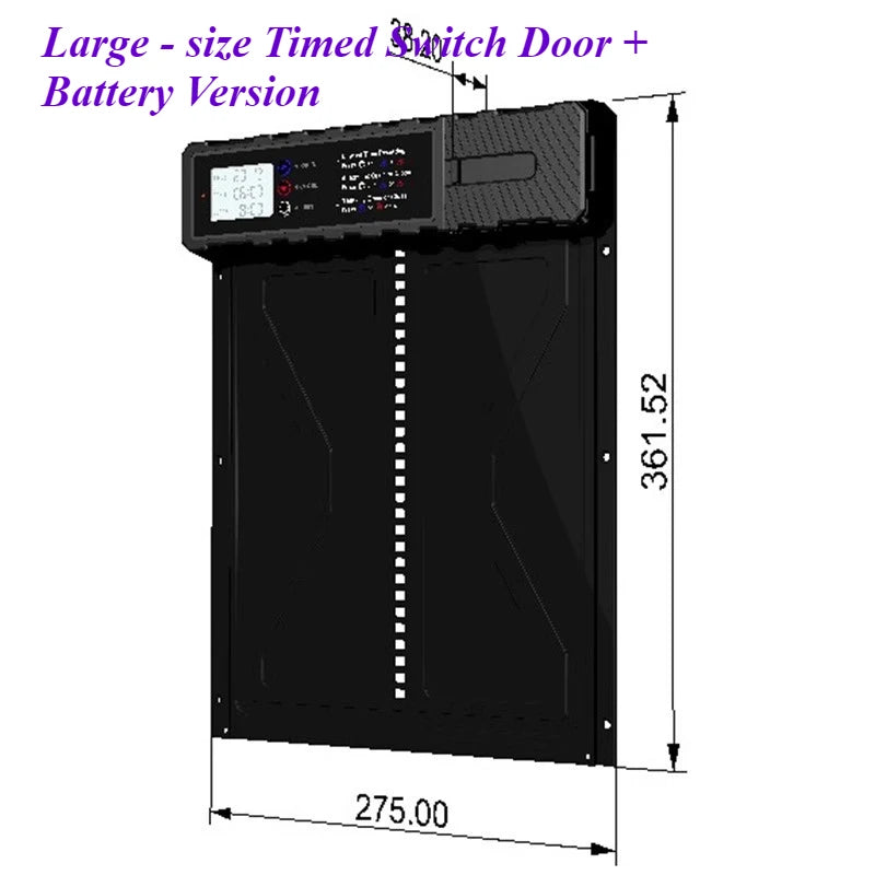 IPX3 Waterproof Pet Door, Aluminum Alloy Smart Timer Auto-Lift Chicken Coop Gate for Pigeons