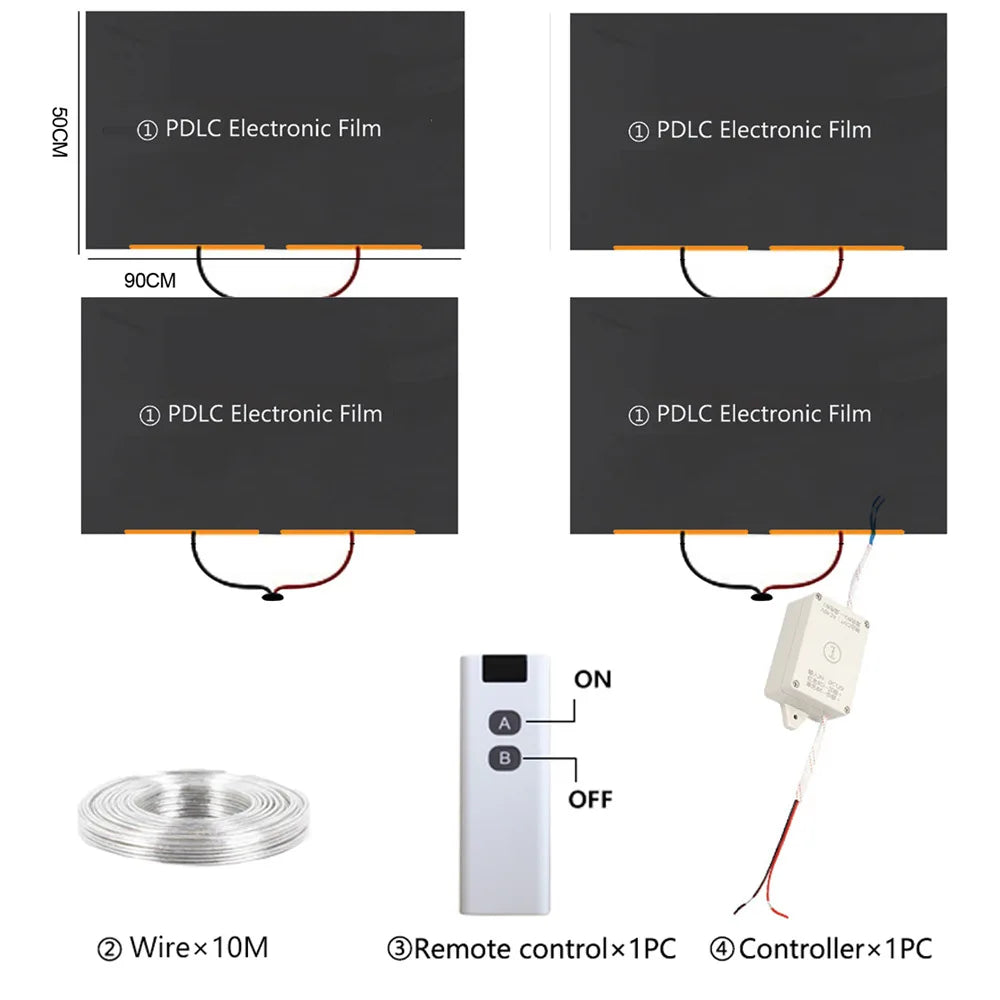 Smart PDLC Privacy Car Window Film Tint PVC Electric Tint Film Remote Control Electrochromic Film for Body Vehicle Window