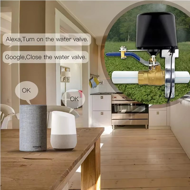 Wifi Zigbee Tuya Smart Valve Home Automation System Valve Control for Gas Water Voice Control Work with Alexa Echo Google Home