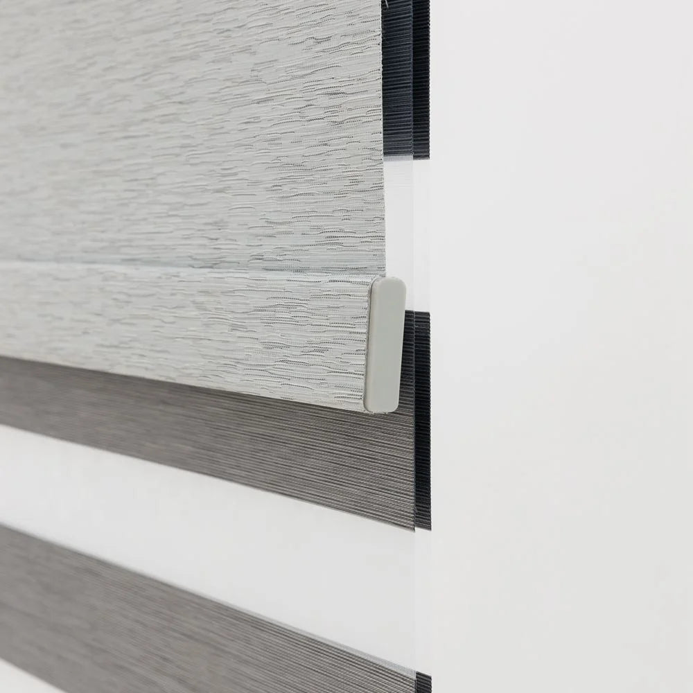 Mechanical Motor Dual Layer zebra Shade Two Tubes up Rail Roller Window Blinds Double Roller Blinds