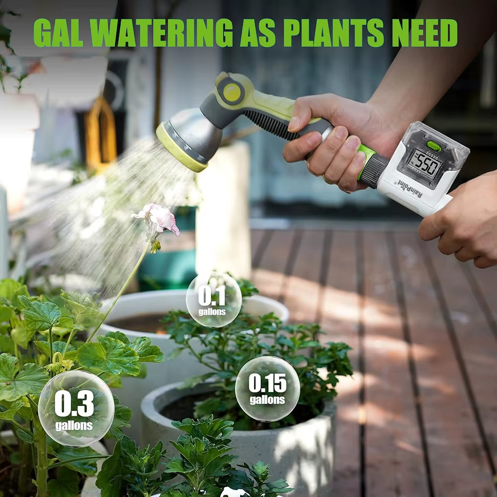 Wifi Digital Water Flow Meter IPX6 3/4" Outdoor Garden Faucet Hose Water Calculate Consumption History Monitor Flow Rate Control
