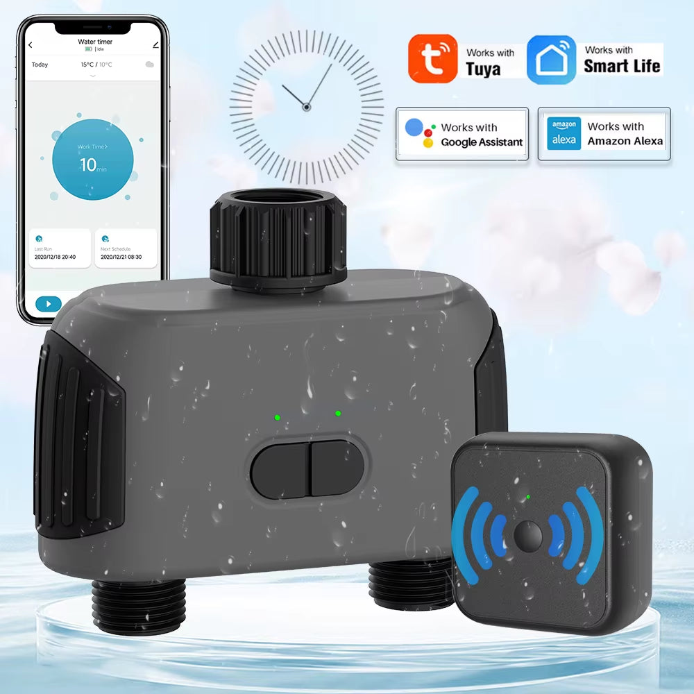 2-Way Wifi/Bluetooth Compatible Timer Automatic Programming US EU UK AU Plug Garden Irrigation System Watering Smart Controller