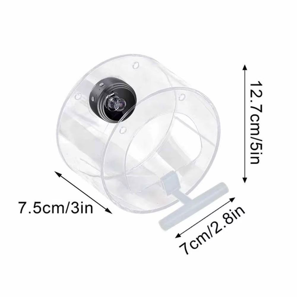 Smart Bird House Pet Feeder Acrylic with Camera Home Pet Bird Feeder Transparent 1080P HD Easy Installation for Outdoor Garden