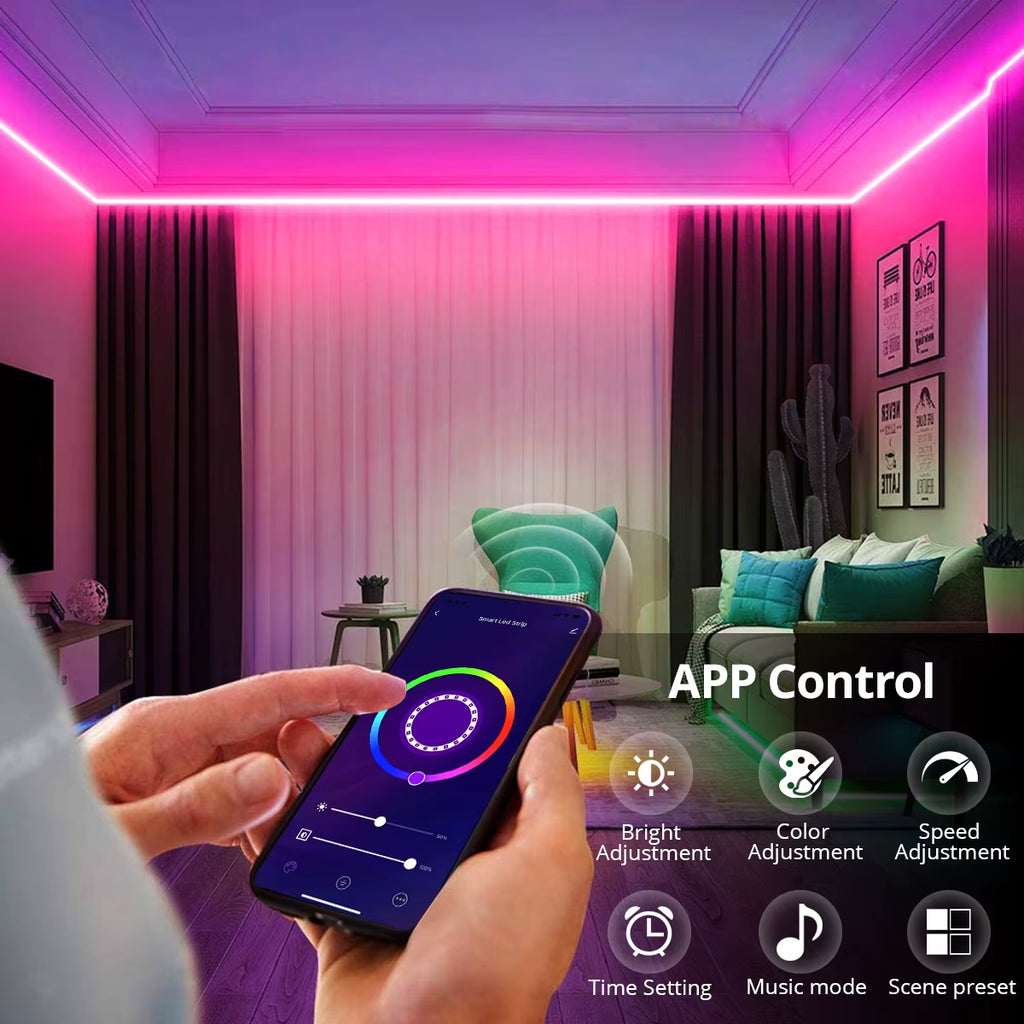 Tuya Smart Life 12V RGB Neon Light LED Strip Voice Control Neon Rope Tube Outdoor Garden Backlight Decoration Alexa Google Home
