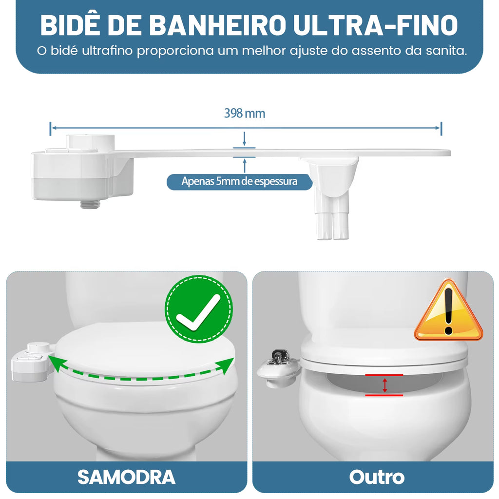 Non-Electric Bidet - Self Cleaning Dual Nozzle (Frontal and Rear Wash) Water Bidet Toilet Seat Attachment