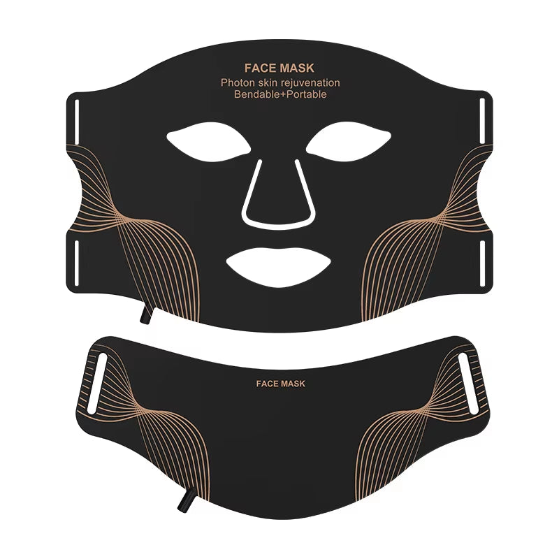7 Color LED Face Mask with Neck Wireless Portable Red Light Therapy for Anti-Aging, Wrinkles, Skin Rejuvenation, Home Use