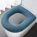 Winter Warm Toilet Seat Cover Closestool Mat Washable O-Shape Pad Bathroom Accessories Knitting Pure Color Soft Bidet Cover