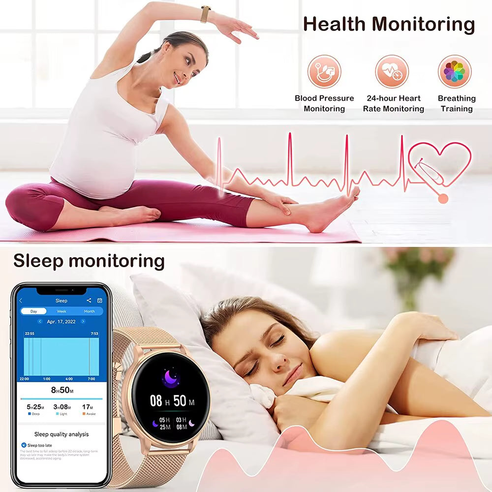 MEVADEN Bluetooth Smartwatch for Men and Women with Custom Dial, Fitness Tracker, Heart Rate Monitor, Compatible with Android and iOS - Model Y22