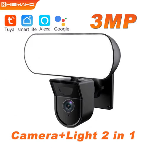 3MP Tuya Floodlight Camera Wifi 10W Garden Wall Lamp Outdoor Waterproof Security Protection Surveillance Smart Sensor Light