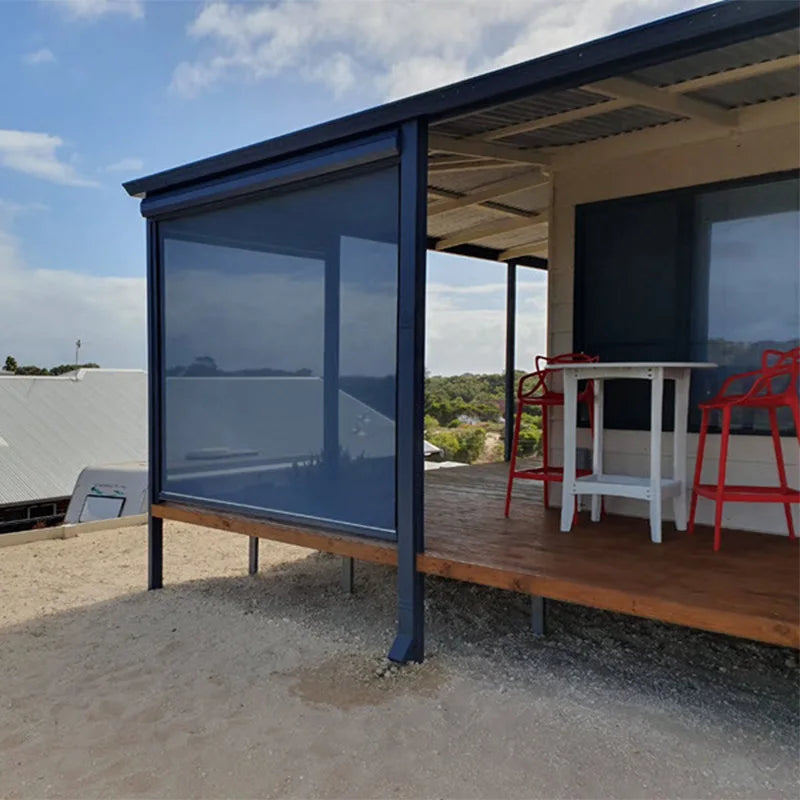 Electric Windproof Zip Rail Ziptrack Outdoor Curtain Outside Roller Blinds Patio Blinds Outdoor Sun Screen Blind