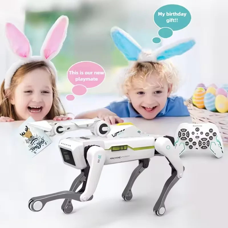 Teeggi Electric RC Intelligent Robot Dog with Clip Multifunction RC Mechanical Dog Educational Toy Bionic Smart Robot Toy Gift