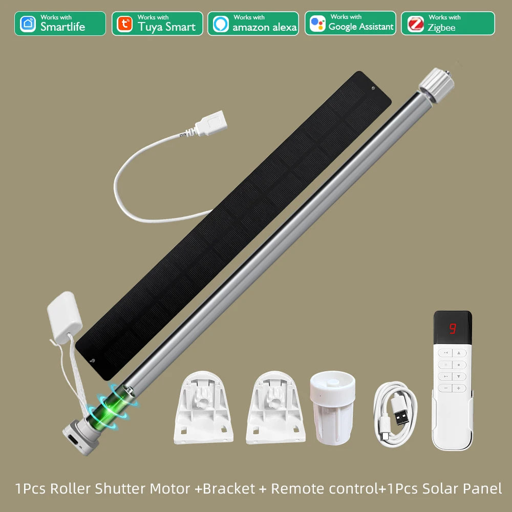 Tuya Zigbee Battery Shutter Roller Blind Motor For 20MM 25MM 28MM Tube Smart Home Compatible With Alexa Devices Voice Control