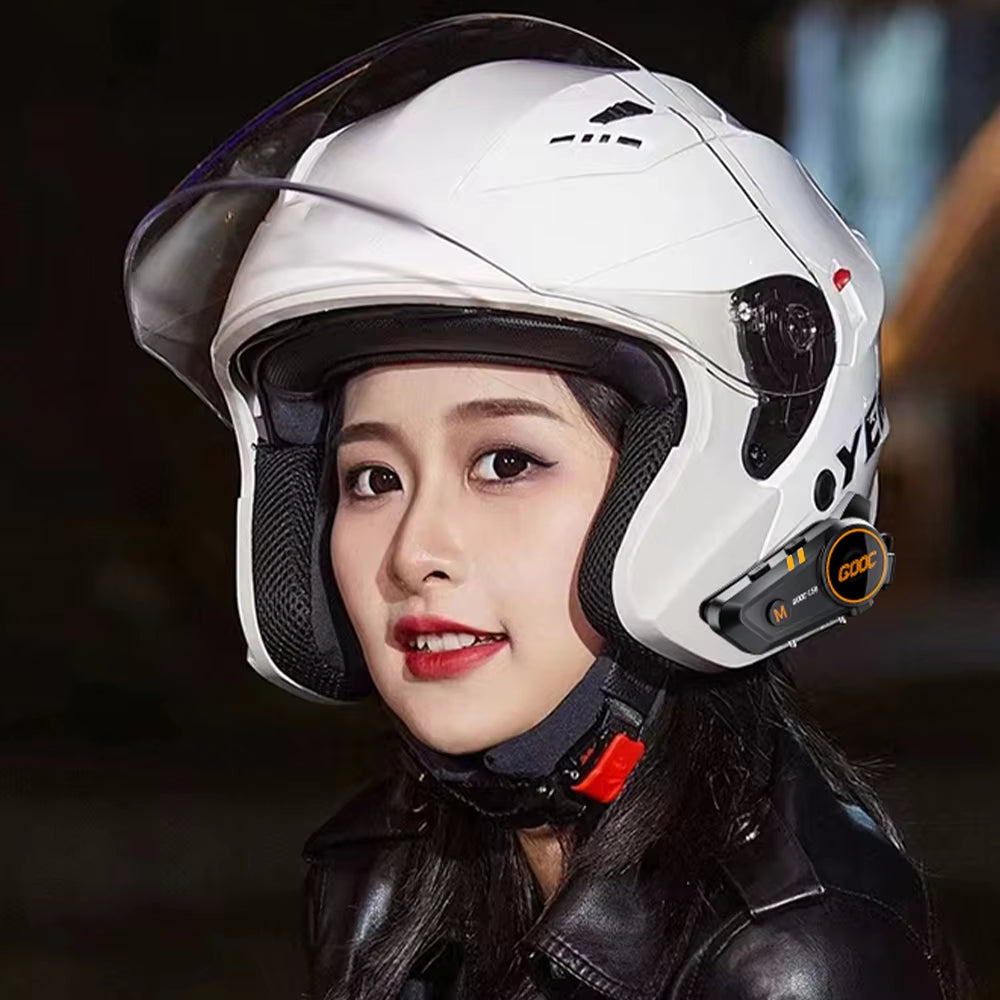 Bluetooth 5.3 Motorcycle Helmet Headset - Wireless Hands-Free Calling and MP3 Music Player with Waterproof Design