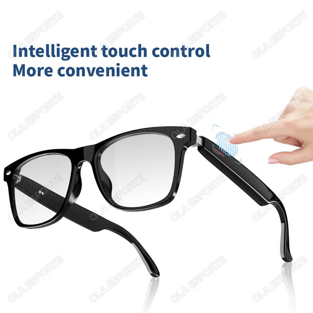 Smart Glasses Blue Light Filtering Polarized Sunglass Lenses Audio Built-in Mic Speakers Touch Voice Assistant Glasses Earphones