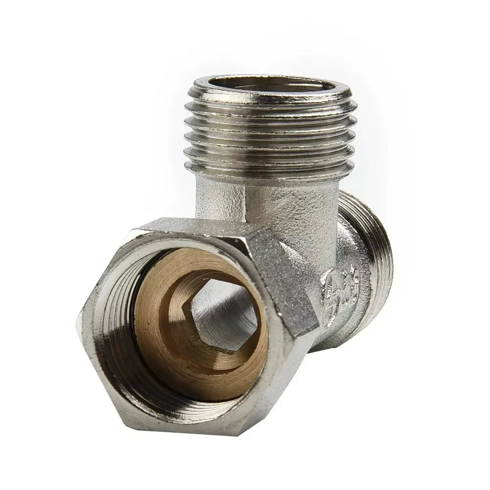 Stainless Steel T Adapter G1/ 2" T-Valve Diverter Valve Three Way Device Hole for Bath Bidet Sprayer Shower