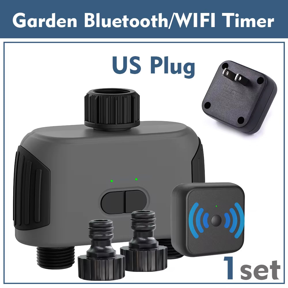 2-Way Wifi/Bluetooth Compatible Timer Automatic Programming US EU UK AU Plug Garden Irrigation System Watering Smart Controller
