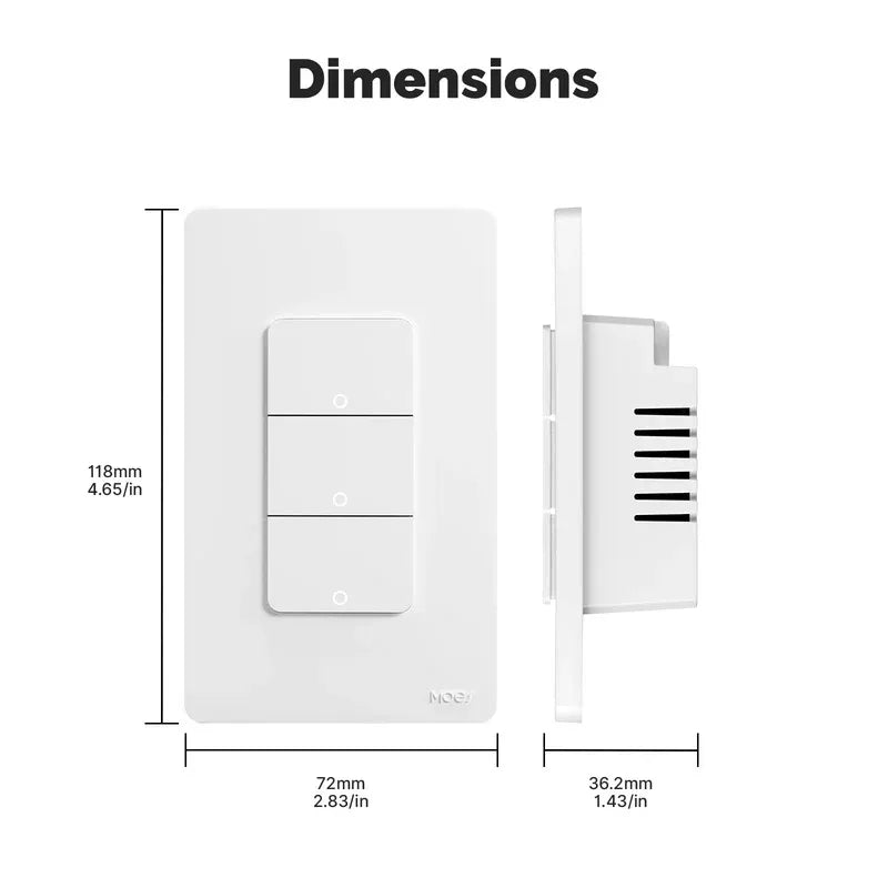 MOES WiFi Matter Switch Smart Tuya Light Button Neutral Wire Required App Control Grounding Design Alexa Google Home Apple Home