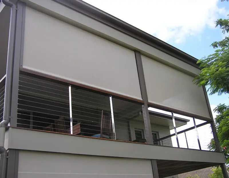Motorized Zip Track Window Outdoor Motorized Blackout Roller Patio Windproof Waterproof Exterior Shades Blinds 3X3