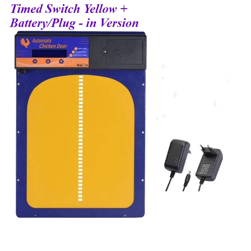 IPX3 Waterproof Pet Door, Aluminum Alloy Smart Timer Auto-Lift Chicken Coop Gate for Pigeons