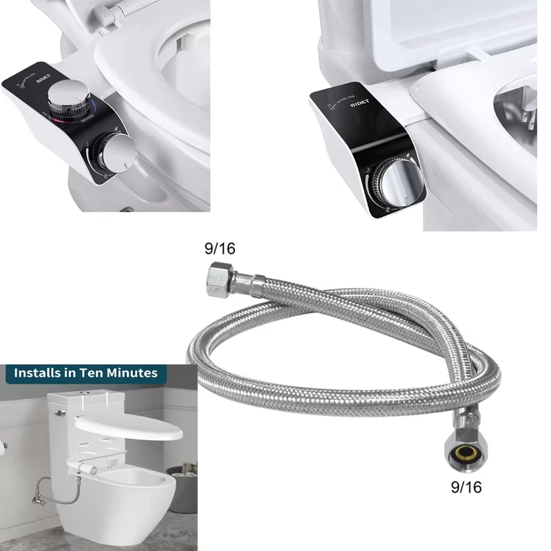 G9/16" Stainless Steel Bidet Hose for Extension 60Cm and Installation