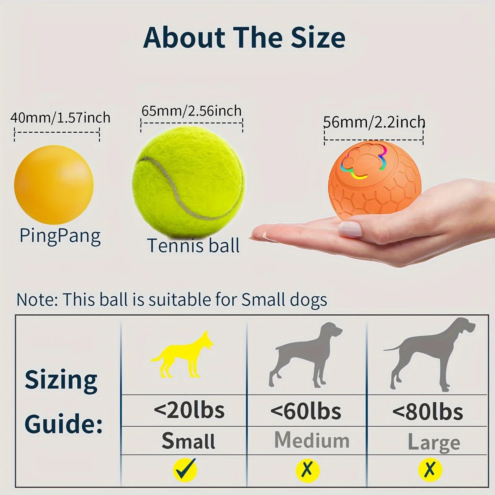 Smart Pet Jumping Balls, Dog Cat Interactive Balls, USB Rechargeable, For Small Dogs, With Colorful Flashing Lights, Two Modes A