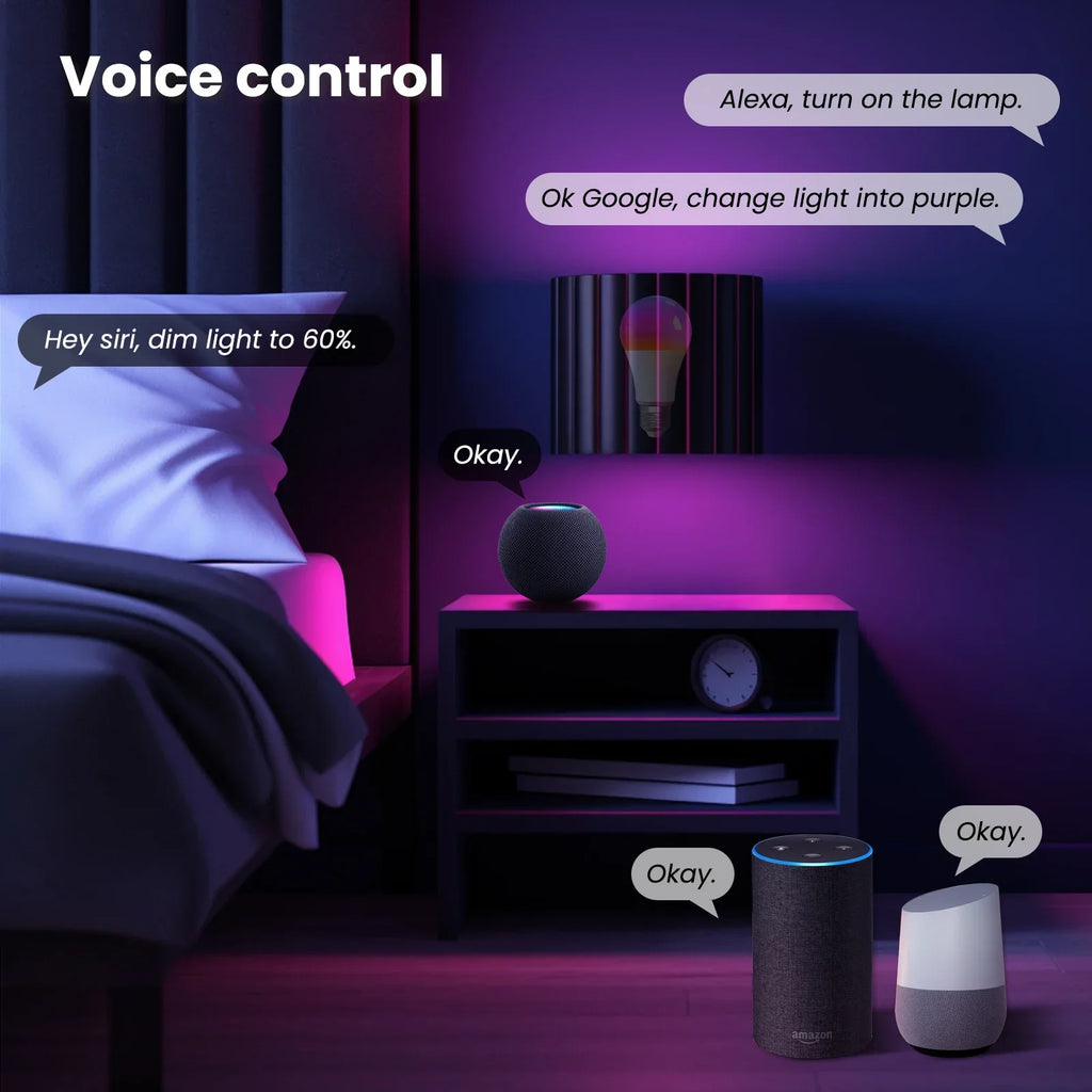 MOES Tuya Matter WiFi Smart E27 LED Bulb Dimmable 16 Million RGB Colors Candle Lamp Voice Control Works with Alexa Google Home