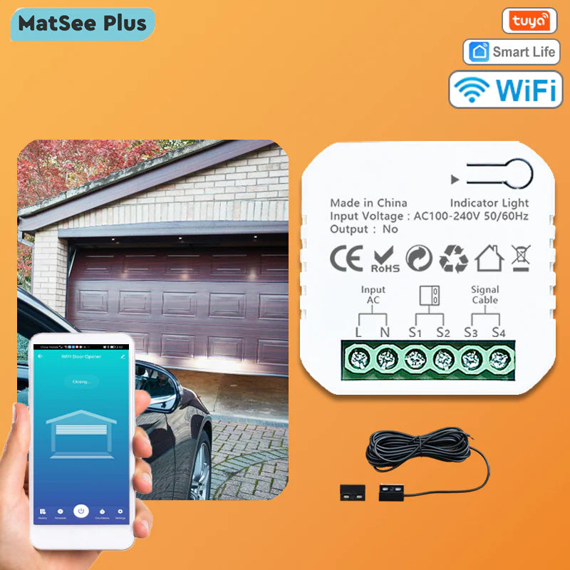 Tuya Smart Life Wifi Garage Door Opener Controller Dry Contact App Monitor Security Remote Control Supports Alexa Google Home