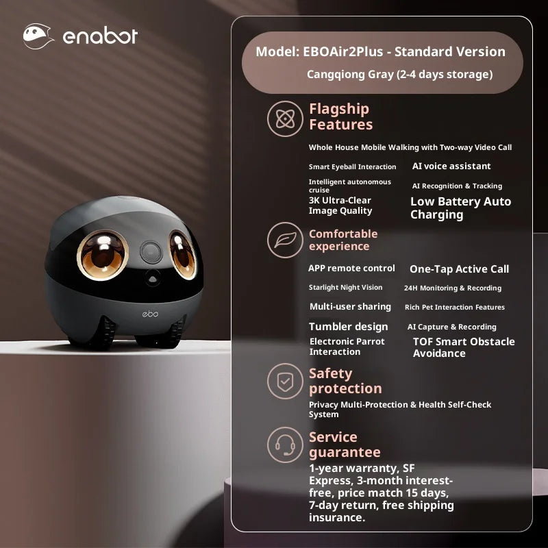 Control and Dual Way Audio Communication EBO Air2 Plus Intelligent Pet Robot with App