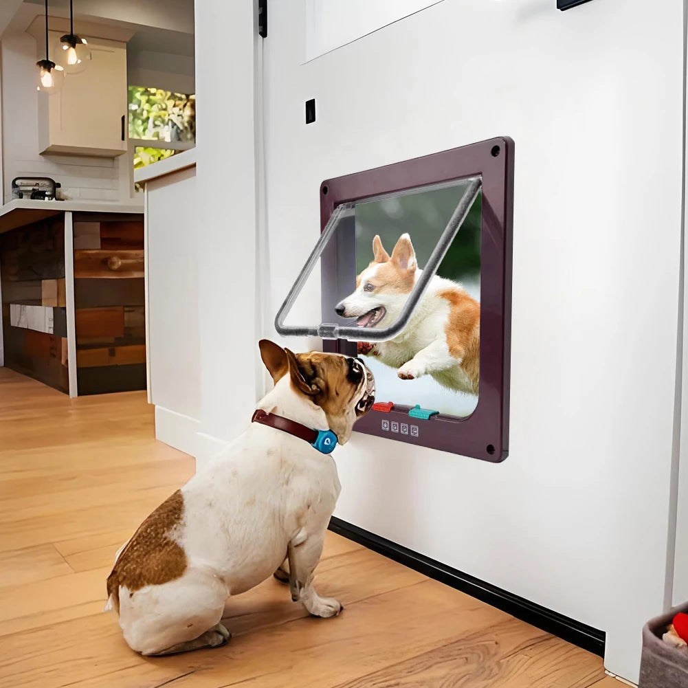 Smart Pet Door with 4 Way Security Lock Puppy Kitten Safety Door ABS Plastic Small Pet Gate Pet Doors and Sliding Door