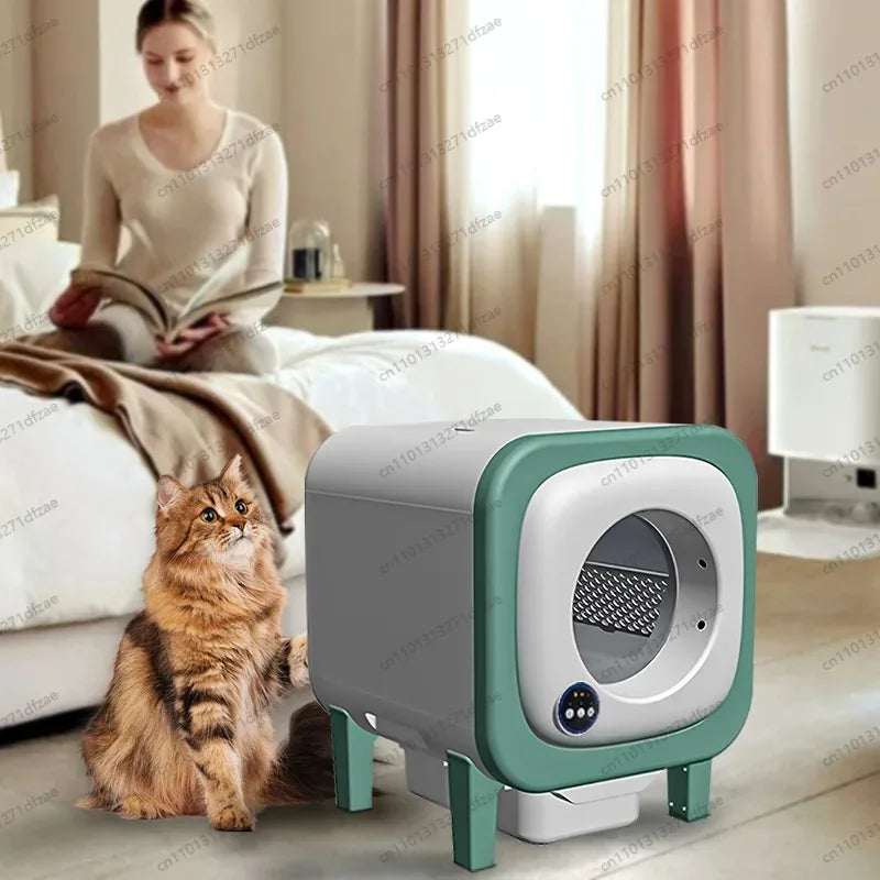 Fully Automatic Cleaning Electric Cat Litter Box With Camera, Large Pet Compartment, Semi Enclosed Smart Cat Toilet