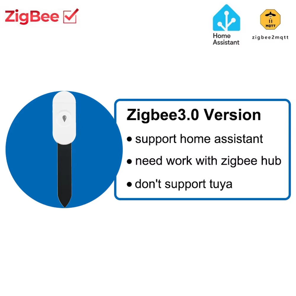 Smart Zigbee Temperature Humidity Moisture Detector Smart Soil Tester Moisture Sensor Realtime Monitor for Home Garden