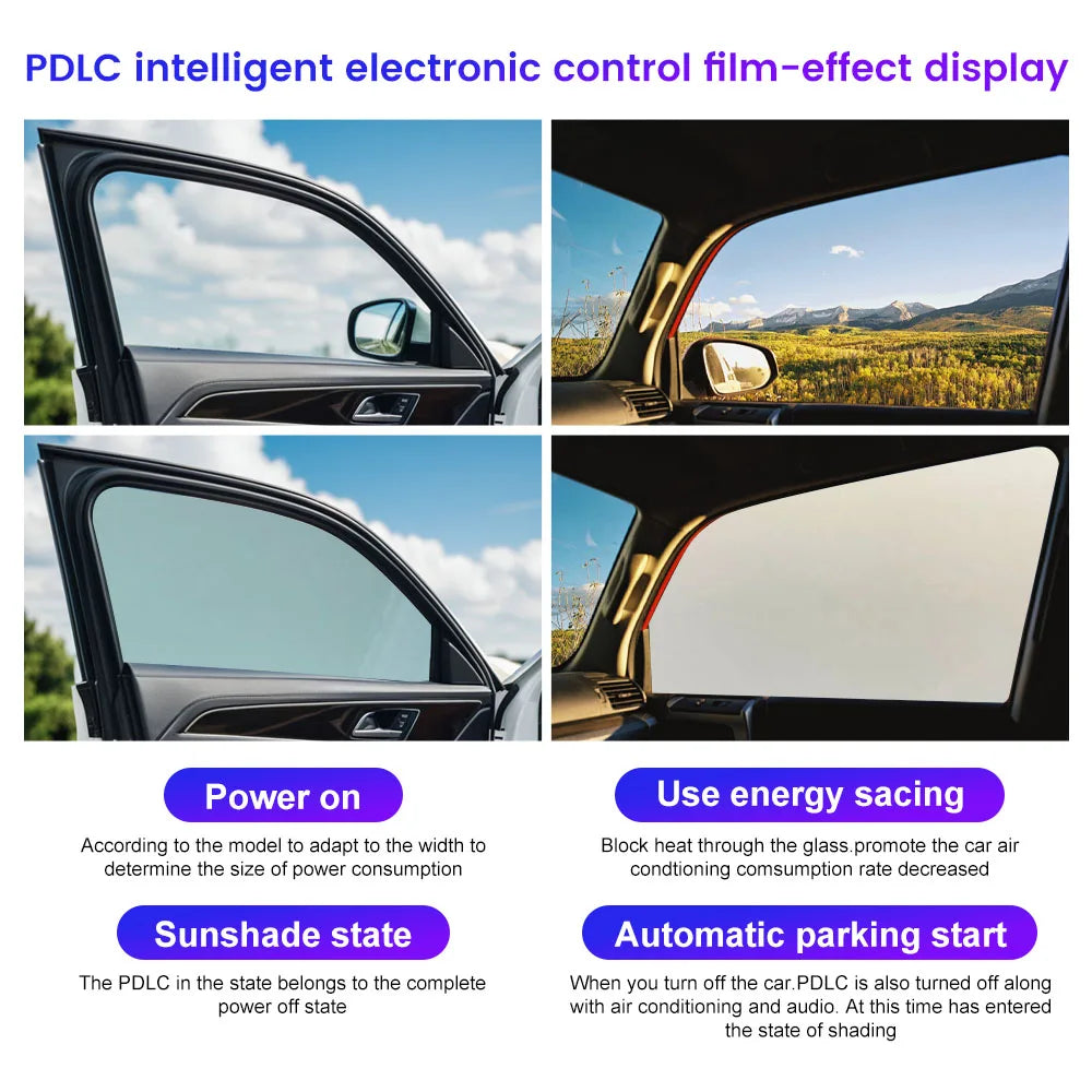 Smart PDLC Privacy Window Film for Automotive Window Tint Self-Adhesive Switchable Electric Remote Control PDLC Film  for Car