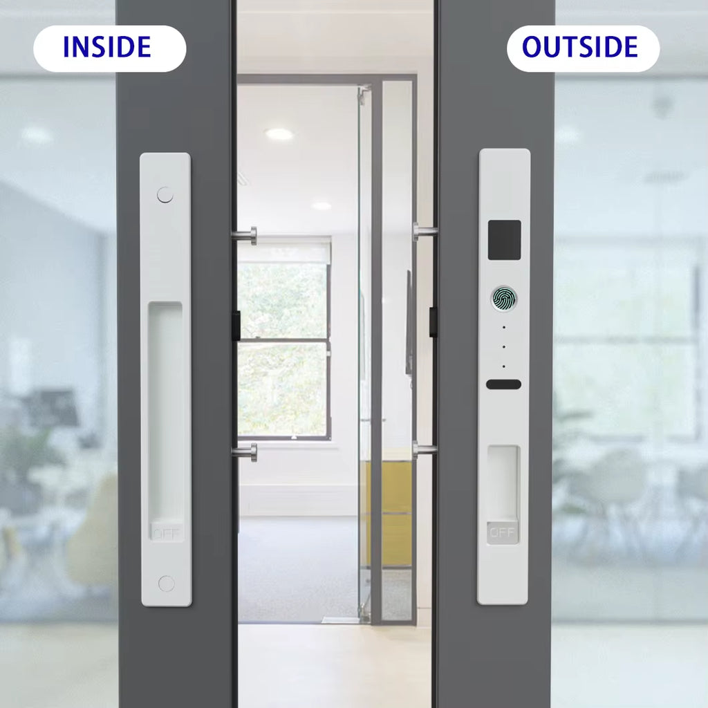 WINFREE Sliding Door Smart Lock Fingerprint Lock Tuya Bluetooth Security Protection Wooden Door for Garden Patio Balcony