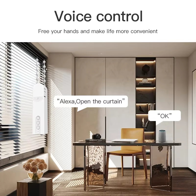 Tuya Zigbee Smart Motorised Blind Automatic Electric Roller Shutter Shadows Robot Driver Google Home Yandex Alice Alexa Voice