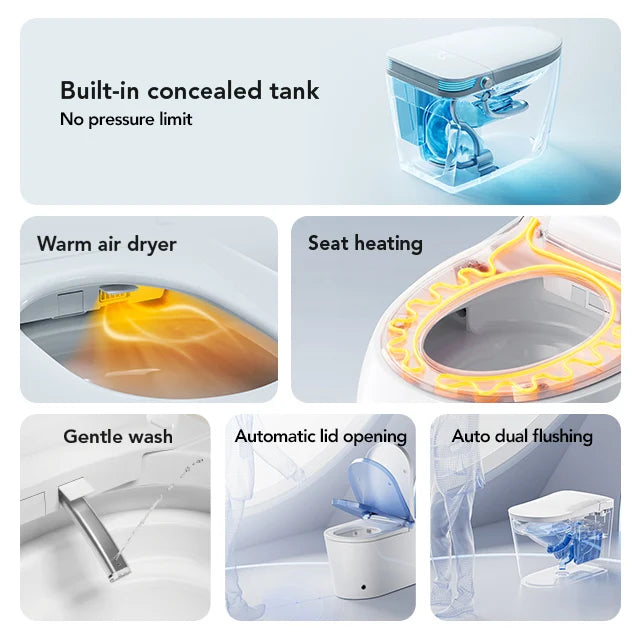 Hot Sale Automatic Bathroom Floor Mounted Intelligent Smart Electric Toilets Bowl Auto Flush Foot Sensor Smart Toilet