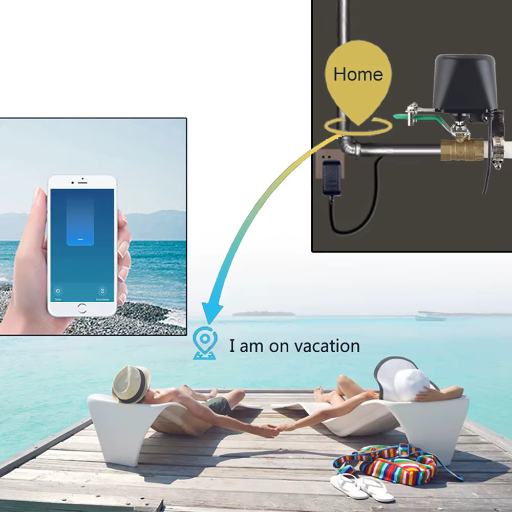 Tuya Wifi Smart Valve Controller Bluetooth Timer for Water Gas Compatible with Alexa Google Assistant Smart Life