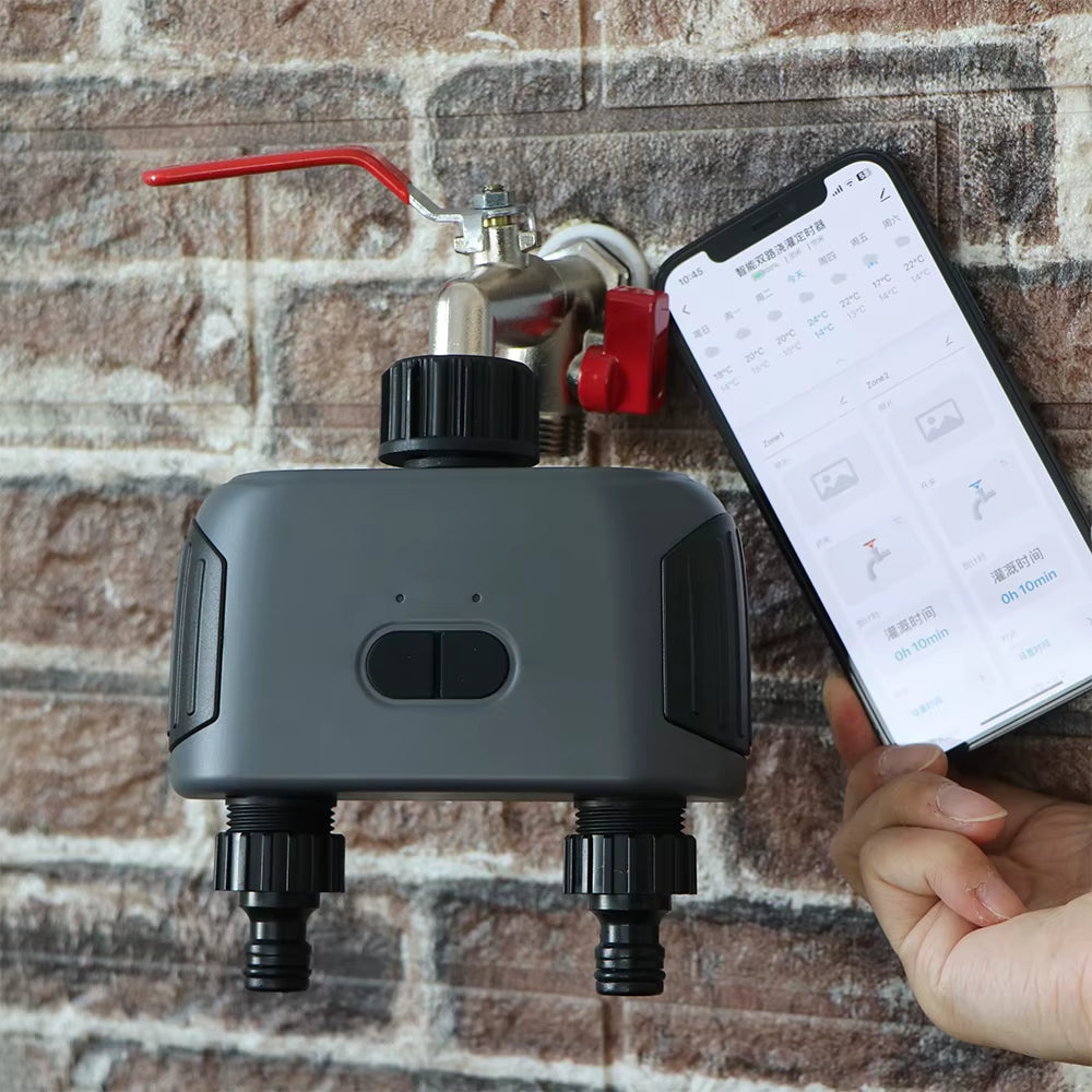 2-Way Wifi/Bluetooth Compatible Timer Automatic Programming US EU UK AU Plug Garden Irrigation System Watering Smart Controller