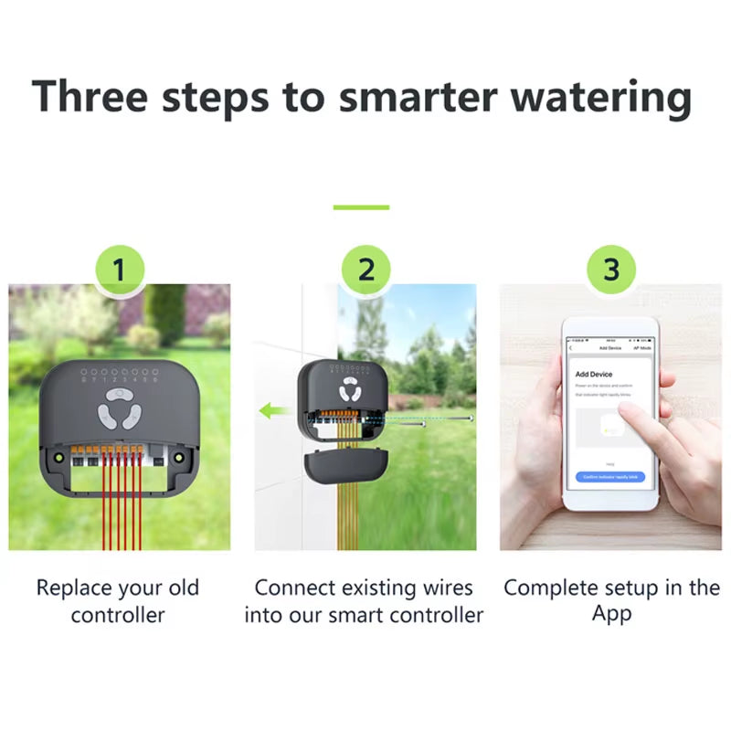 WIFI Smart Garden Irrigation Watering Timer Irrigation Water Solenoid Valve 4/6/8-Way Programmable Drip Garden Watering System