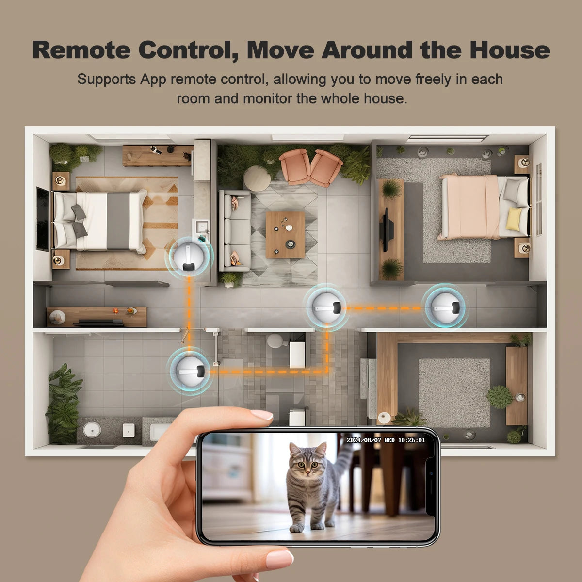 4MP HD App Remote Monitoring Camera Laser Teasing AI Intelligent Automatic Pet Interactive Companion Robot Cat and Dog Toy