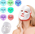 Led Face Mask Light 7 Led Light Therapy Facial Skin Care Mask - Blue & Red Light Treatment Acne Photon Mask - PDT Technology for Acne Reduction