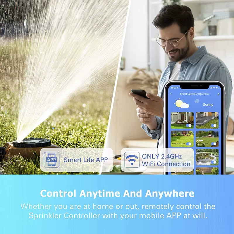 Smart Irrigation Controller Water Valve Controller Wifi Automatic Irrigation Watering System Smart Garden Watering Timer