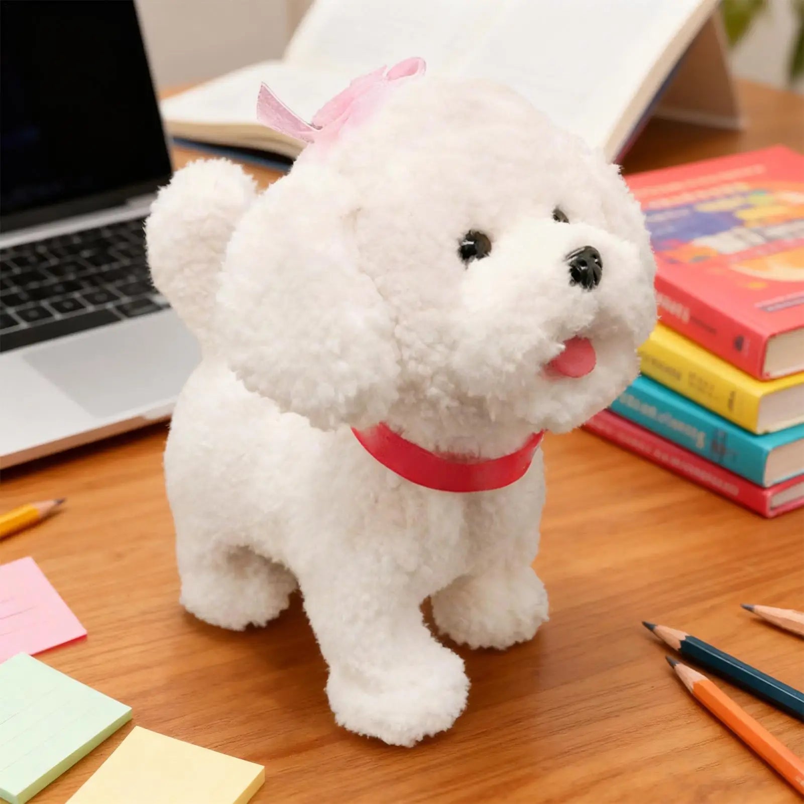 Realistic Robot Dog Plush Soft Smart Toy Touch Sensing Ai Robot Dog With Voice Mimic For Kids Boys Girls New Year Birthday Gifts