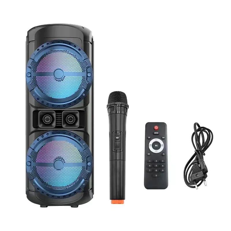 125W Outdoor Large Bluetooth Speaker Wireless Home Karaoke Subwoofer Lantern Pillar TWS Stereo Speaker Subwoofer Music Center FM