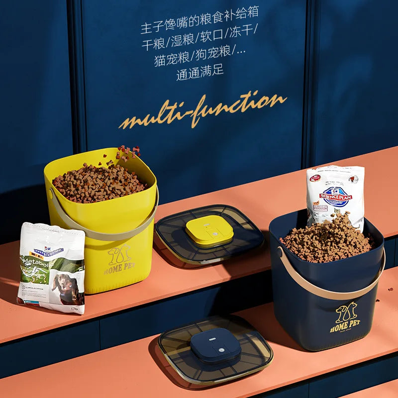 Smart Electric Pet Food Container Vacuum Seal Moisture Proof Large Capacity Light Shield Visible Window Long Battery Life