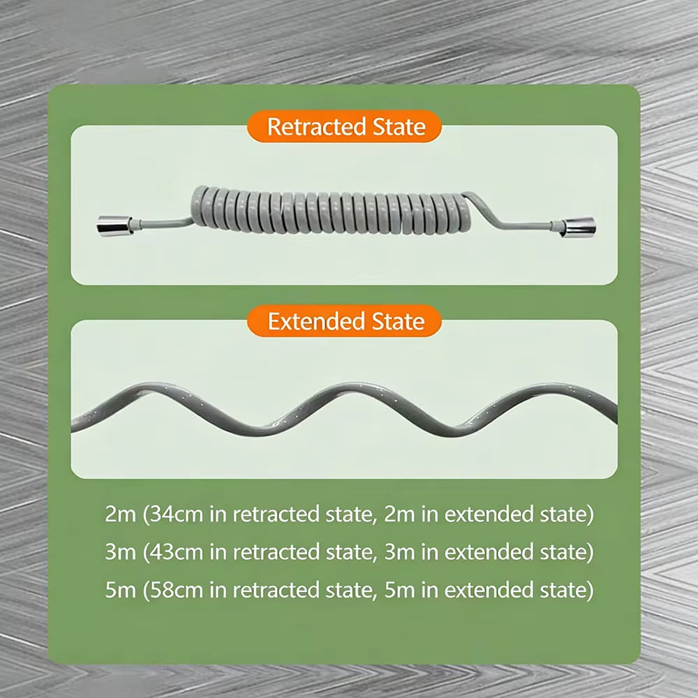 2M 3M 5M Spring Shower Hose Meters Water Plumbing Hose Plastic Bathroom Water Toilet Bidet Sprayer Telephone Line Soft Hoses