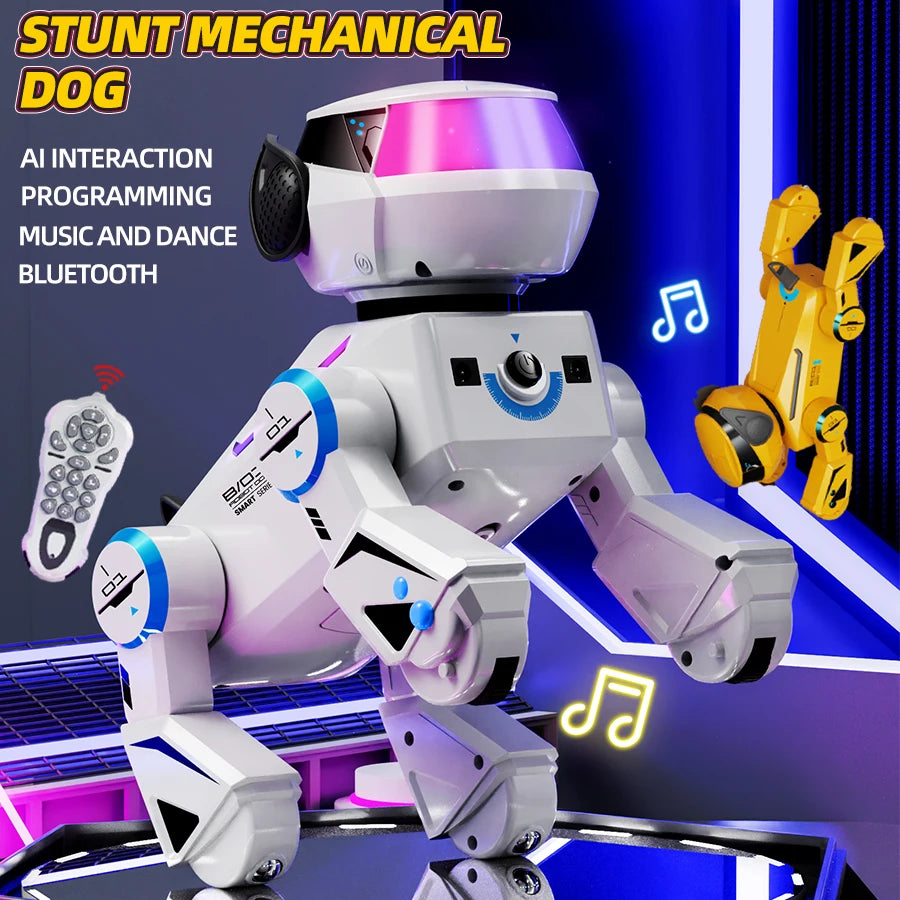 Remote Control Robot Dog Toys, Intelligent Programming Rc Toy Car Bluetooth Audio Robot Smart Interactive Stunt Music Puppy Gift