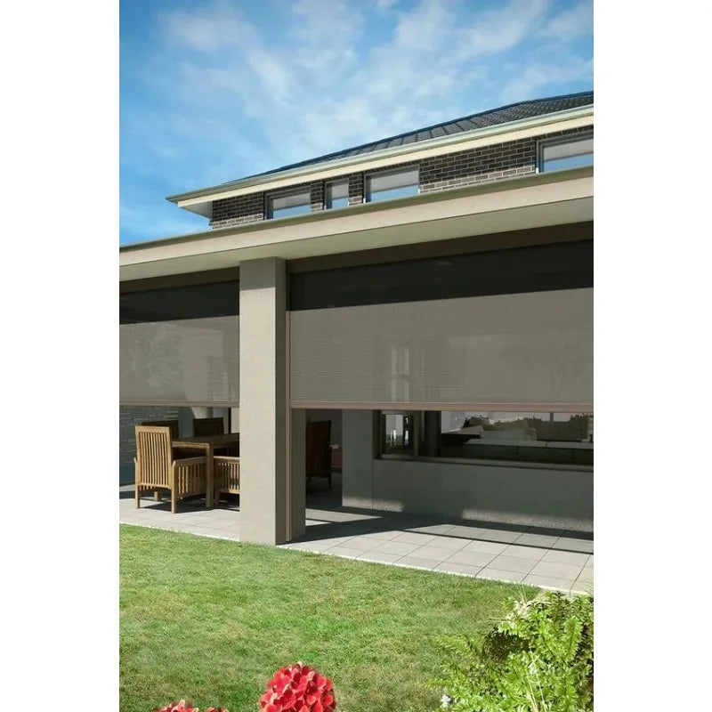 Terrace Outdoor Shade Outdoor Windproof Roller Blinds Electric Screen Sunshade and Terrace Balcony Pavilion Curtains