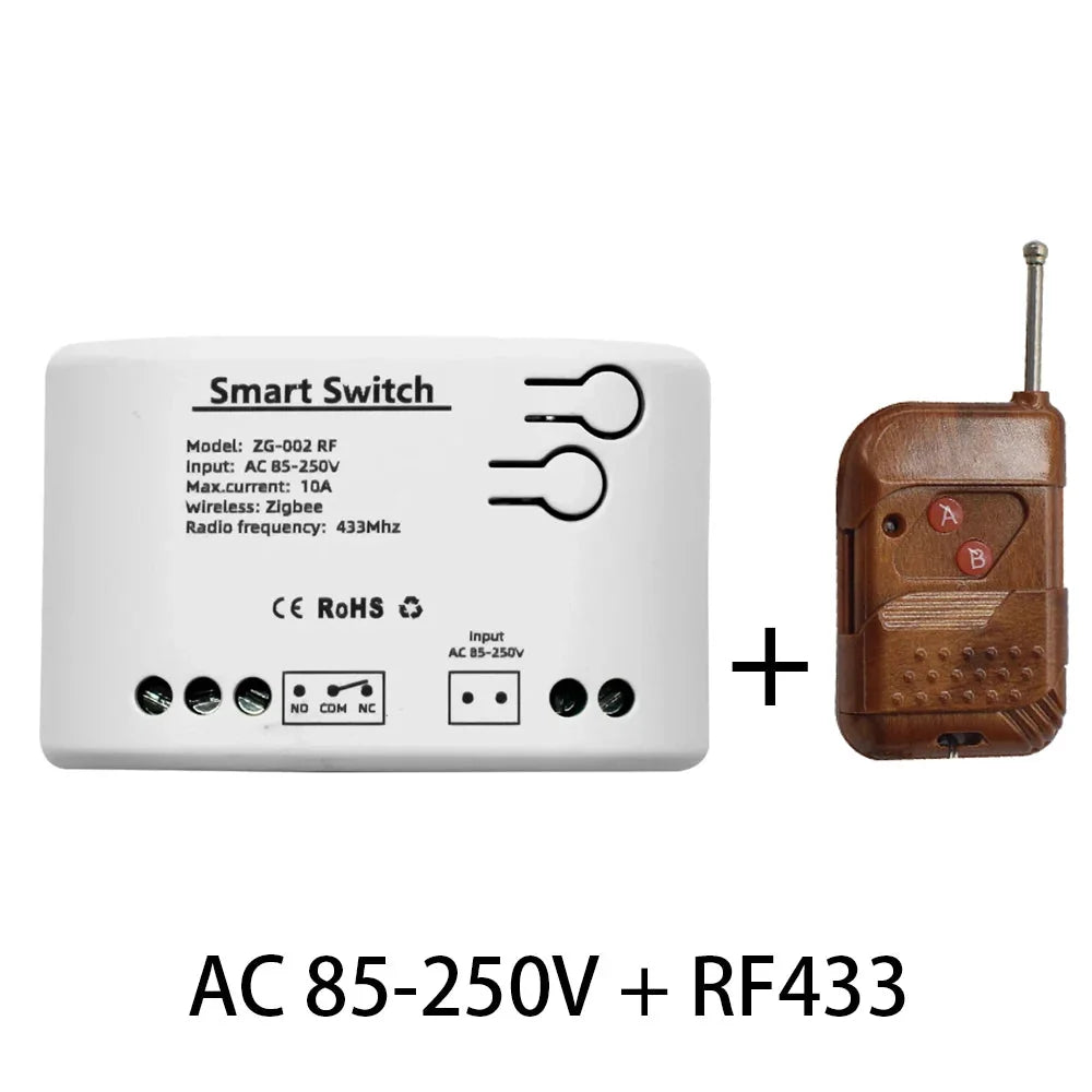 Zigbee Smart 1 way Controller Remote Control Switch Garage One Relay Module with RF433 Intelligent Circuit breaker Timer Alexa