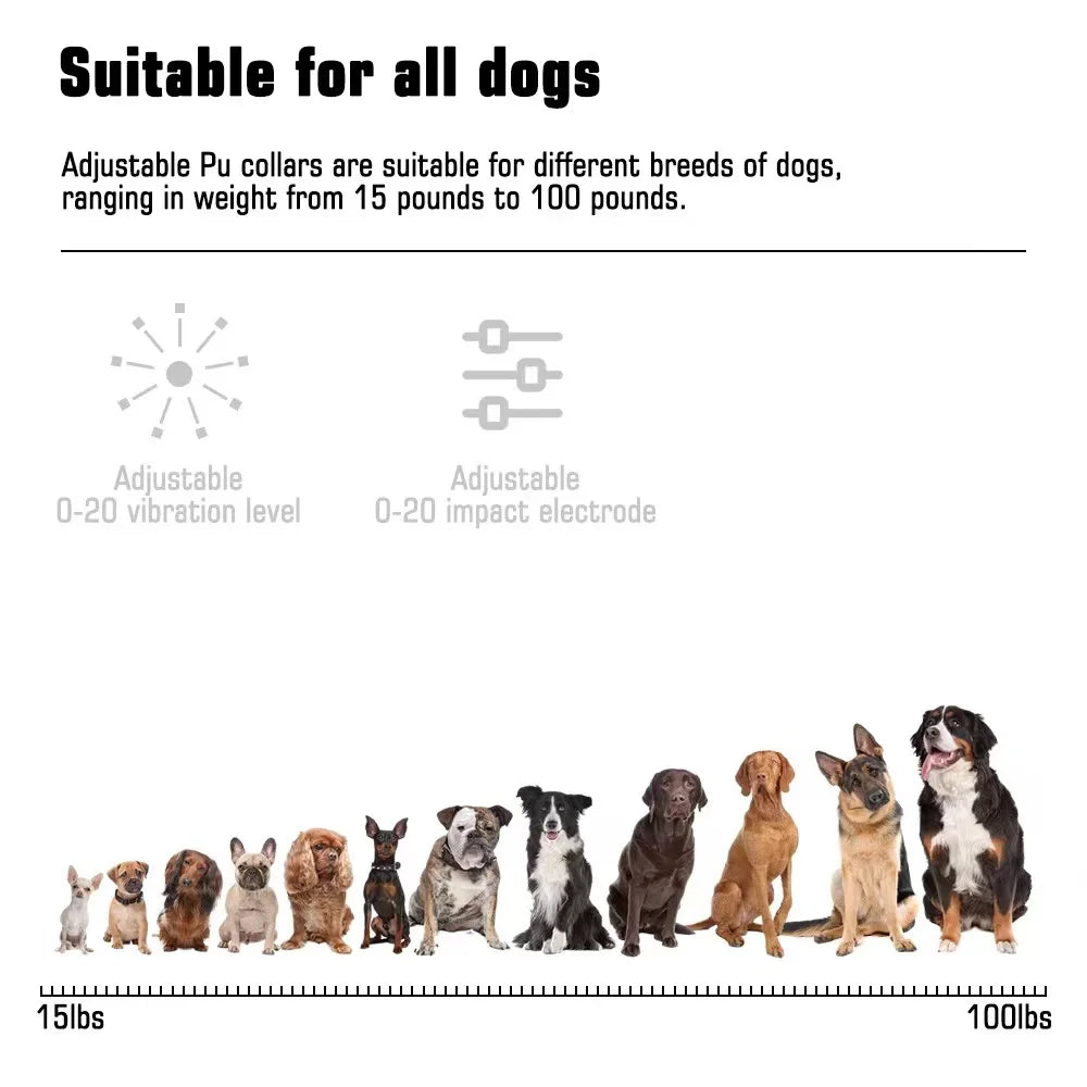 Electric Smart Automatic Training Collar Anti Barking Dog Collar Rechargeable Vibration Stop Bark Collar Device Pet Accessories